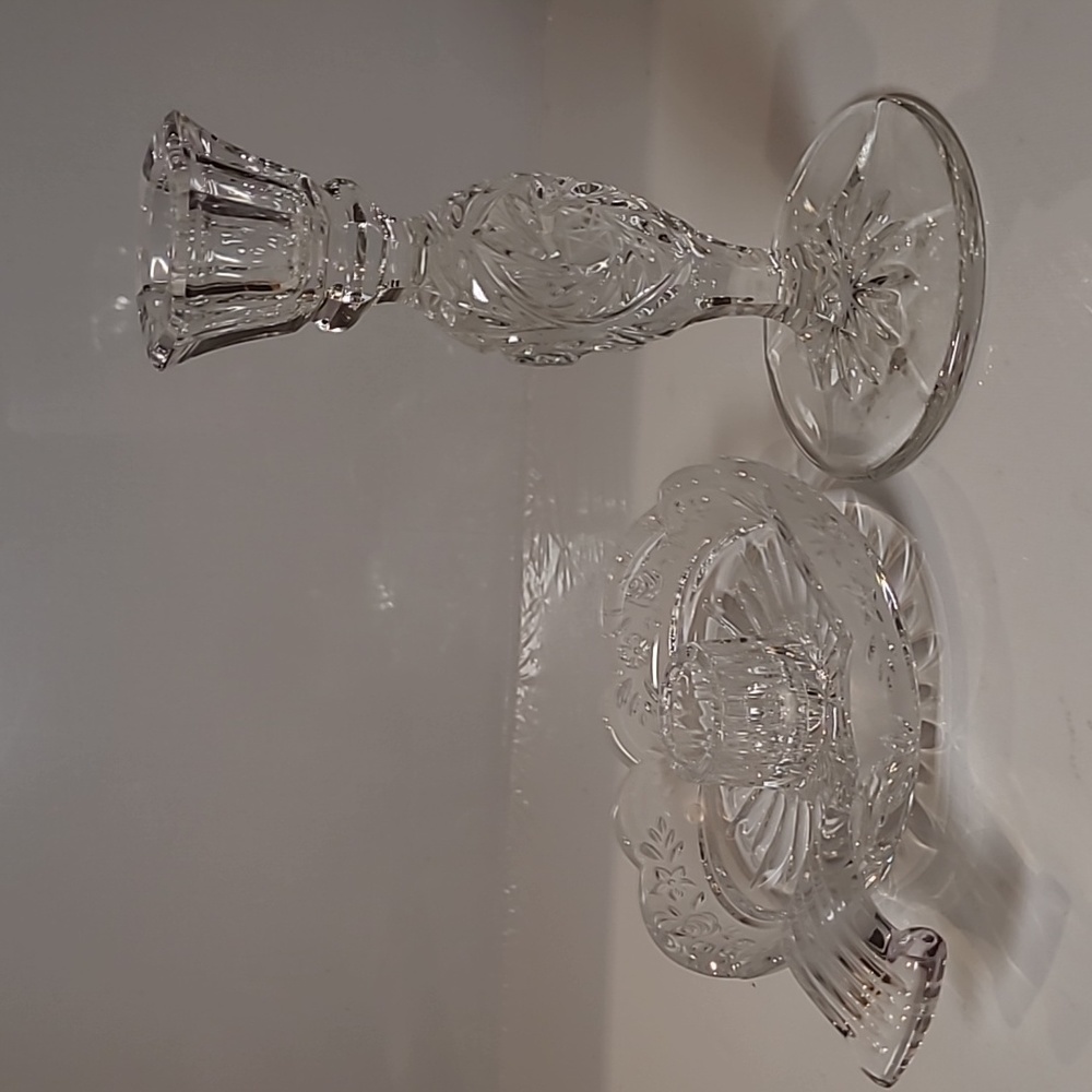 Vintage crystal candle holders